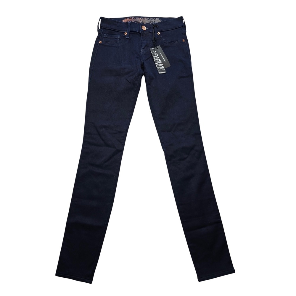 Express Stella Jean Legging‎ Extreme Stretch Low Rise Skinny Dark Blue Womens 0r